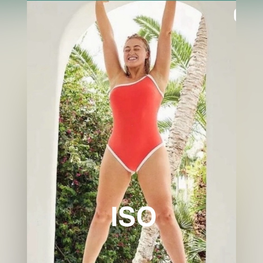 ISO - Aerie Cheekiest ANY COLOR One-Shoulder One Piece Swimsuit Size Small